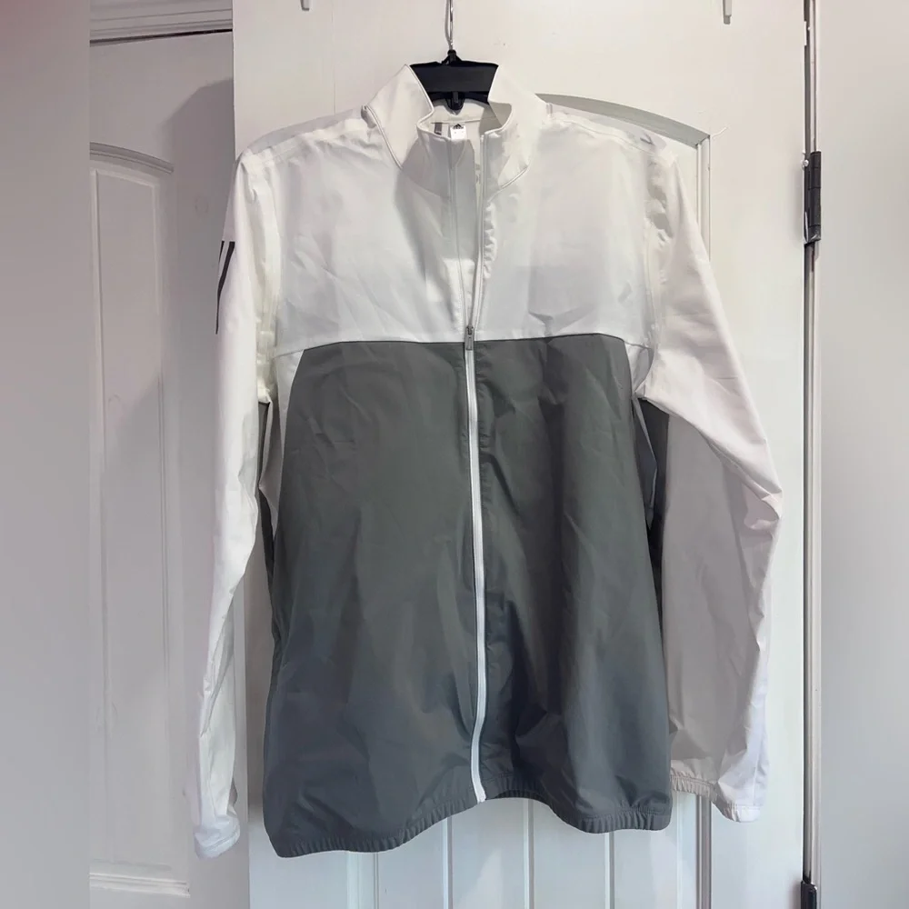 Adidas White and Gray Jacket Kid’s XL NWT